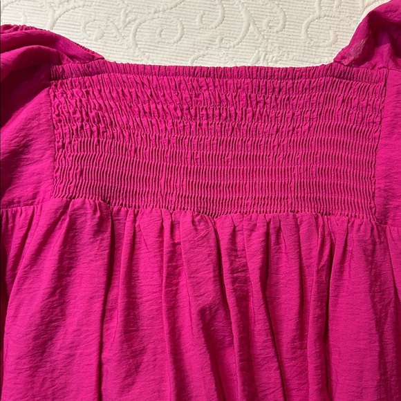 Nine West Fuchsia Mini Dress. 2X. Smocked back. - Picture 6 of 11